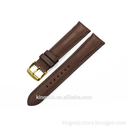 18 19 20 21 22 mm Stainless Steel Gold Pin Buckle Calf Leather Watch Band Strap